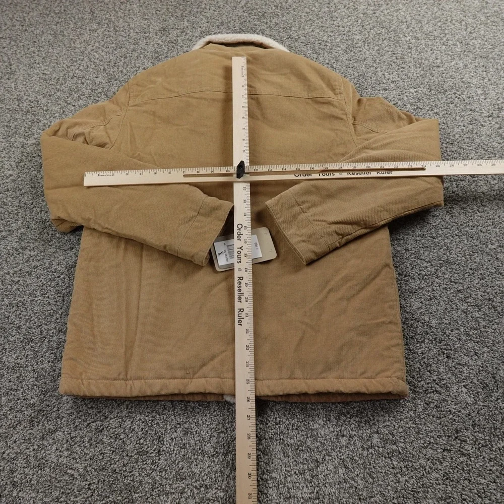 NEW Levis Jacket Mens S Beige Corduroy Sherpa Lined Trucker Snap Zip‎ Coat
